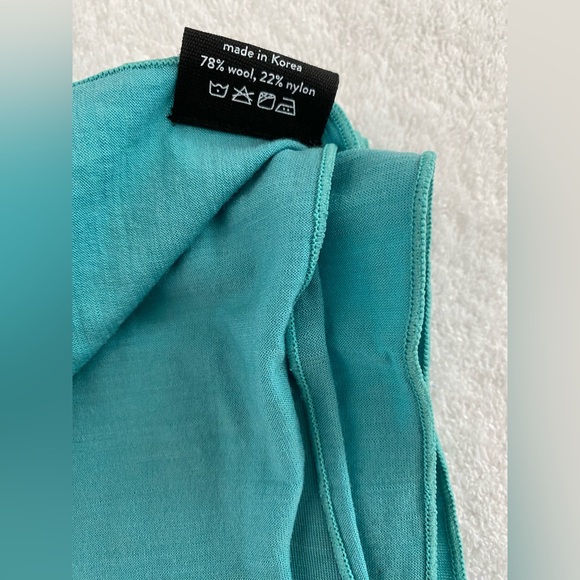Wool& Aqua Teal Luna scarf - Picture 2 of 2